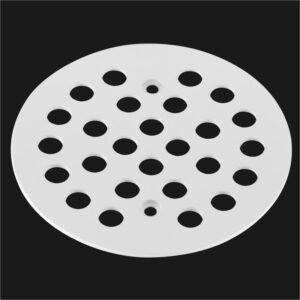 Bropury 4-Inch Screw-in Shower Strainer Drain Cover Replacement Hair Floor Strainer Floor Drain Floor Drainer Cover Bathtub Drain Strainers (White)