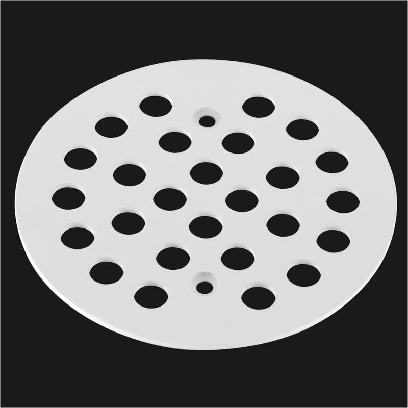 Bropury 4-Inch Screw-in Shower Strainer Drain Cover Replacement Hair Floor Strainer Floor Drain Floor Drainer Cover Bathtub Drain Strainers (White)