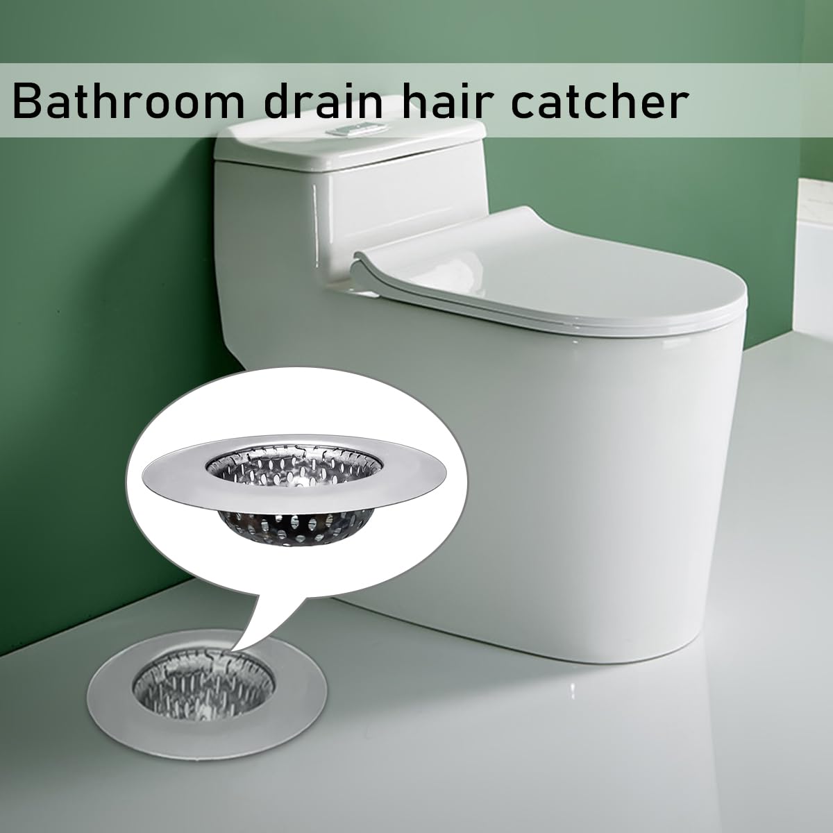 Huntonry Small Bathroom Sink Strainer, Small Drain Hair Catcher for Shower Bath Tub Laundry Sink, Stainless Steel Drain Basket, 2.90" Top / 1.50" Basket and 2.12" Top / 1.15" Basket, 2-Pack