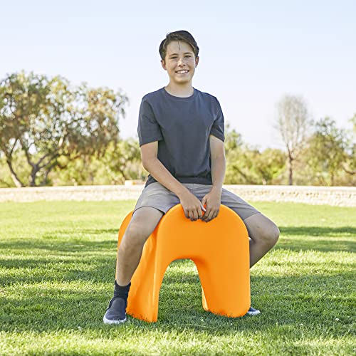 ECR4Kids Wave Seat, 18in - 19.6in Seat Height, Perch Stool, Orange, 2-Pack