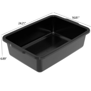 Julyeen 4 Pack 32 L Commercial Restaurant Bus Tubs, Large Plastic Bus Box, Black