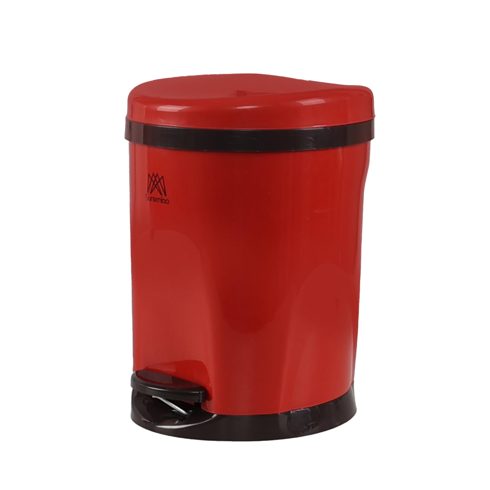 Julyeen Plastic Round Kitchen Step Trash Can, 1.8 Gallons Garbage Bin with Soft Close Lid and Removable Bucket, Red