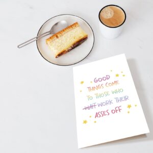 Funny Congratulations on Promotion Card, New Job Card, Graduation Card, New House Card, Inspirational Work Hard Card, Good Things Come Card