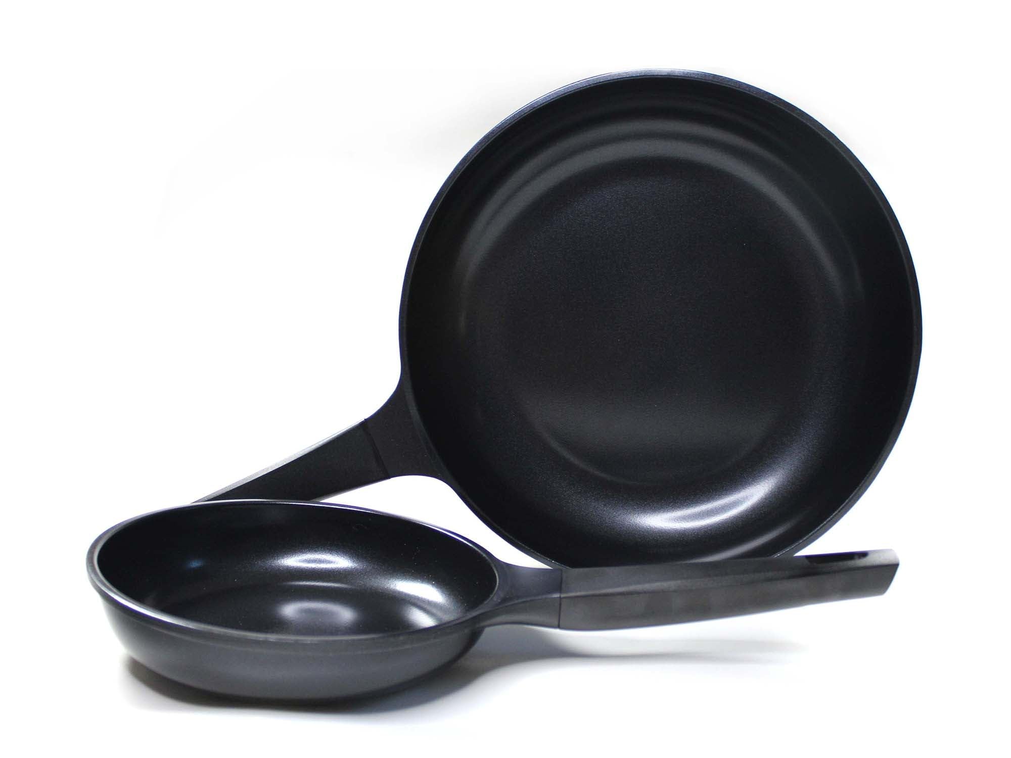 Evaco/Cast 2-PIECE SET CERAMIC, 8"" FRYING PAN + 12"" FRYING PAN, Black, ES2030