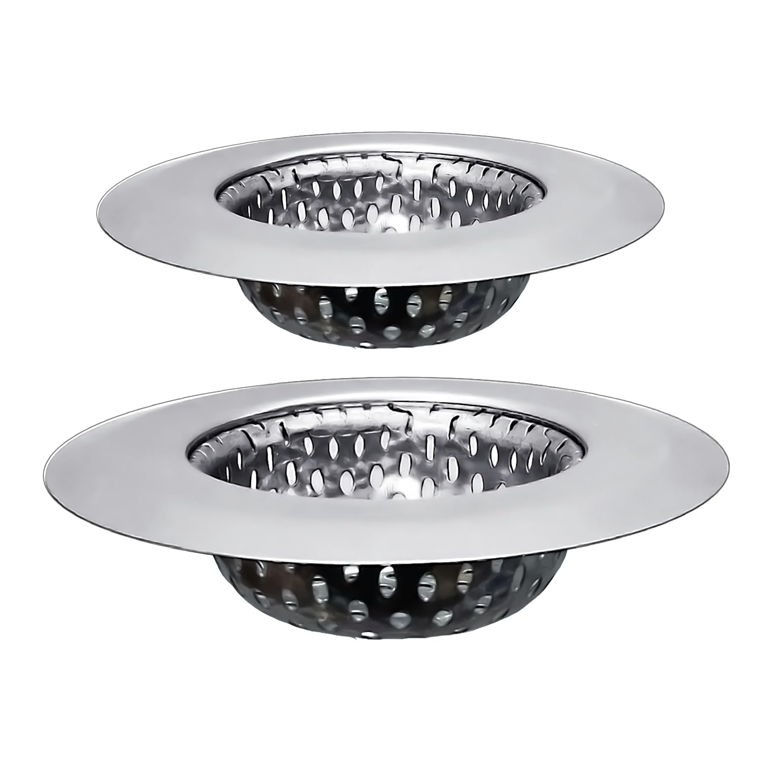 Huntonry Small Bathroom Sink Strainer, Small Drain Hair Catcher for Shower Bath Tub Laundry Sink, Stainless Steel Drain Basket, 2.90" Top / 1.50" Basket and 2.12" Top / 1.15" Basket, 2-Pack