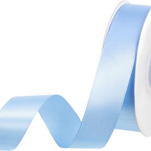 Blue Ribbon, 50 Yards 1 Inch Light Blue Ribbon Baby Blue Satin Ribbon Stocking Stuffers for Gift Wrapping Wedding Invitation Flower Bouquet Party Christmas Decorations