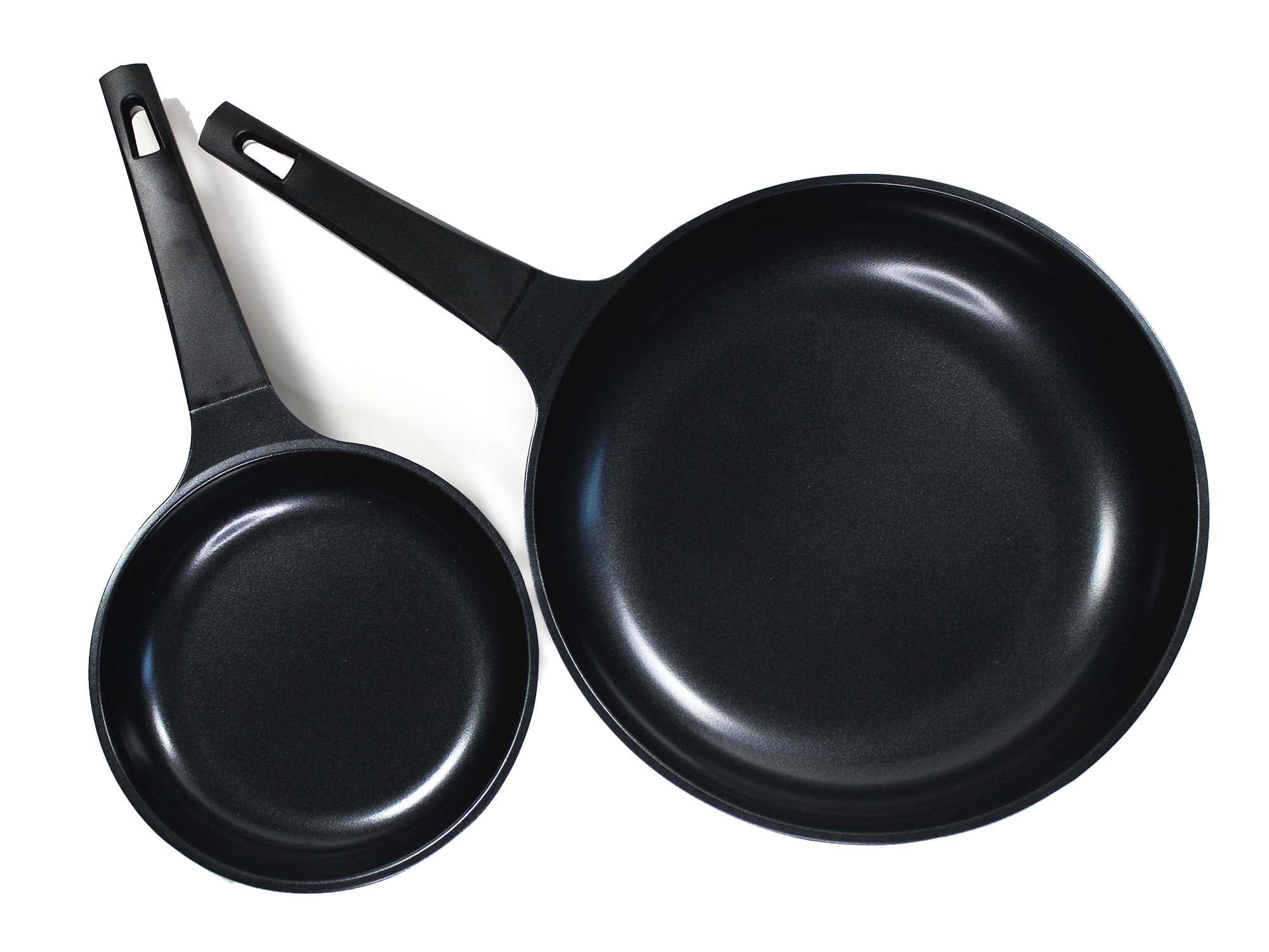 Evaco/Cast 2-PIECE SET CERAMIC, 8"" FRYING PAN + 12"" FRYING PAN, Black, ES2030