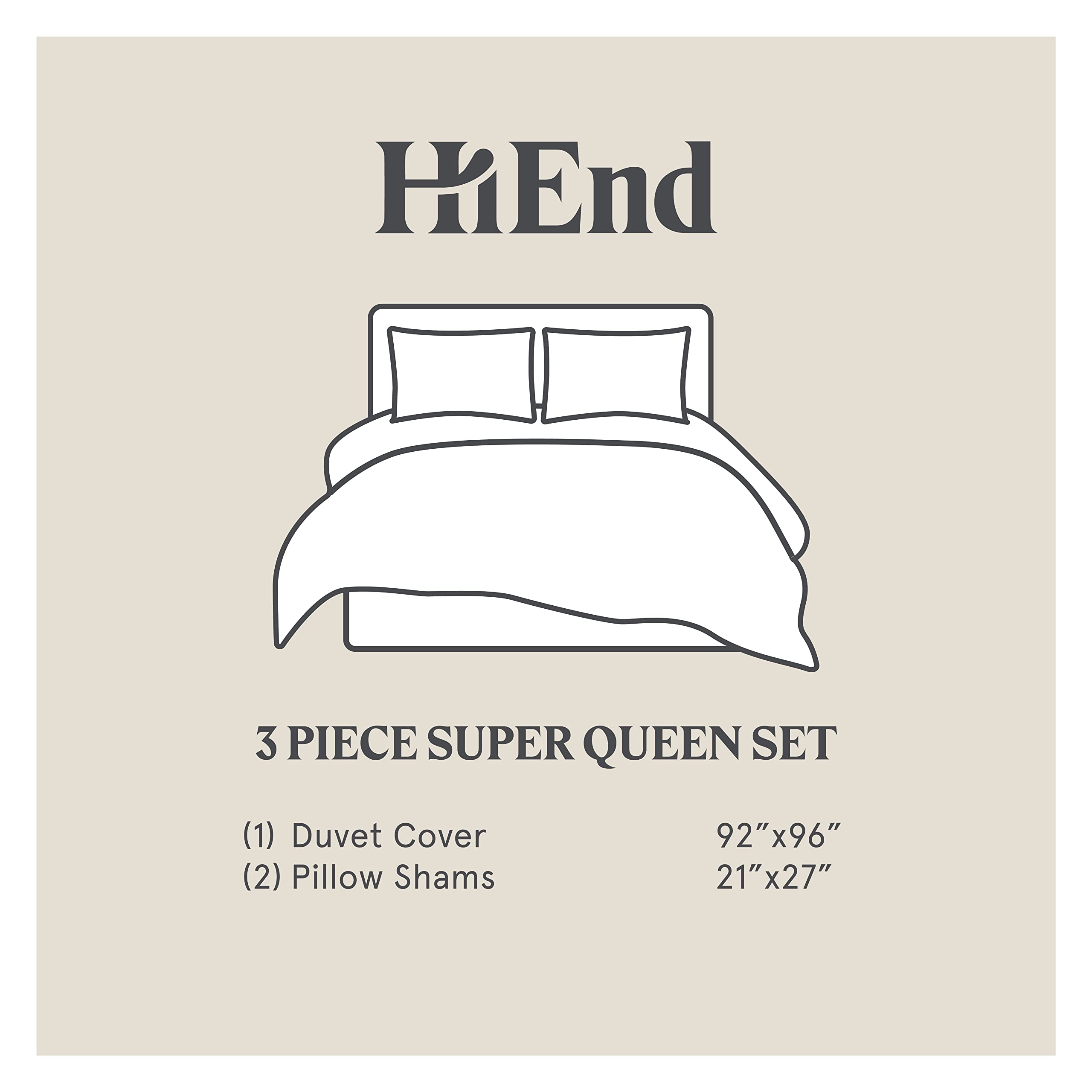 HiEnd Accents Verona Matelassé 3 Piece Super Queen Duvet Cover Set, Vintage White Cotton Medallion Pattern Bedding Set, Classic Chic Casual Farmhouse Bed Set, 1 Comforter Cover and 2 Pillow Shams