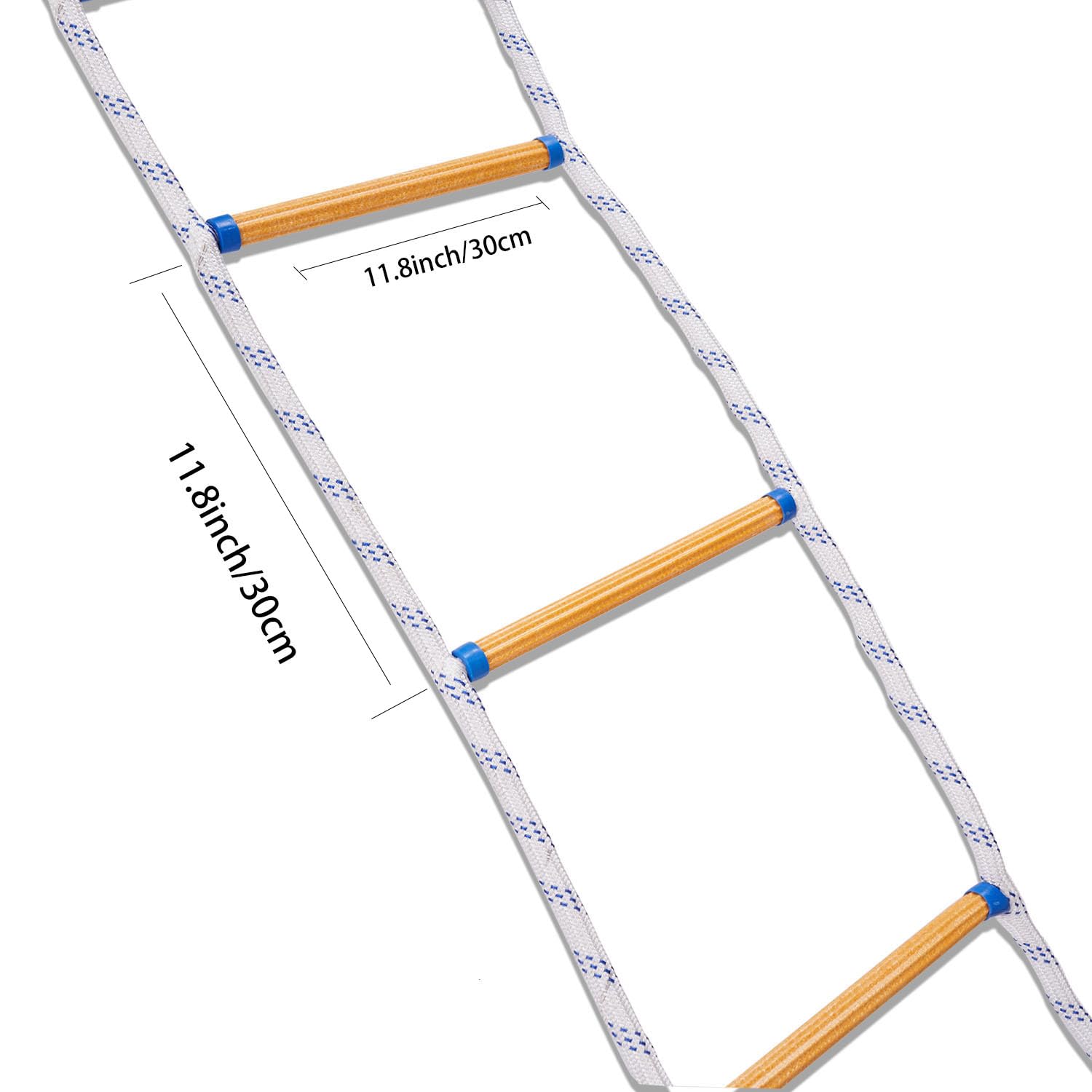 BRETANGME Fire Escape Ladder 2 Story 16FT Emergency Rope Ladders with Carabiners Reusable Fire Ladder Withstand Weight up to 2000 pounds