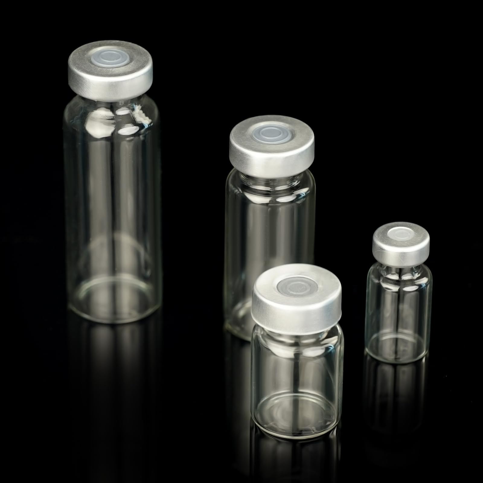 10 Pack 5ml Sealed Sample Vials, Transparent Glass Vials with Self Healing Injection Port(10, 5ML)