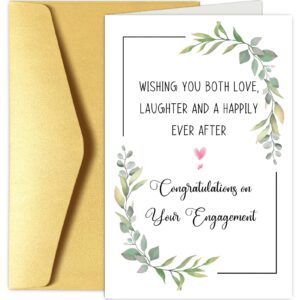 chenive engagement card for couples, engaged card for her him, congratulations on your engagement card, wishing you both love laughter and a happily ever after