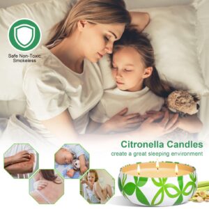 Citronella Candles Outdoor Indoor - Large 3-Wick 3 Pack Citronella Scented Candles Set 12oz Natural Soy Wax Citronella Candles for Garden Patio Yard Home Balcony Camping Backyard, Summer Candle Gift