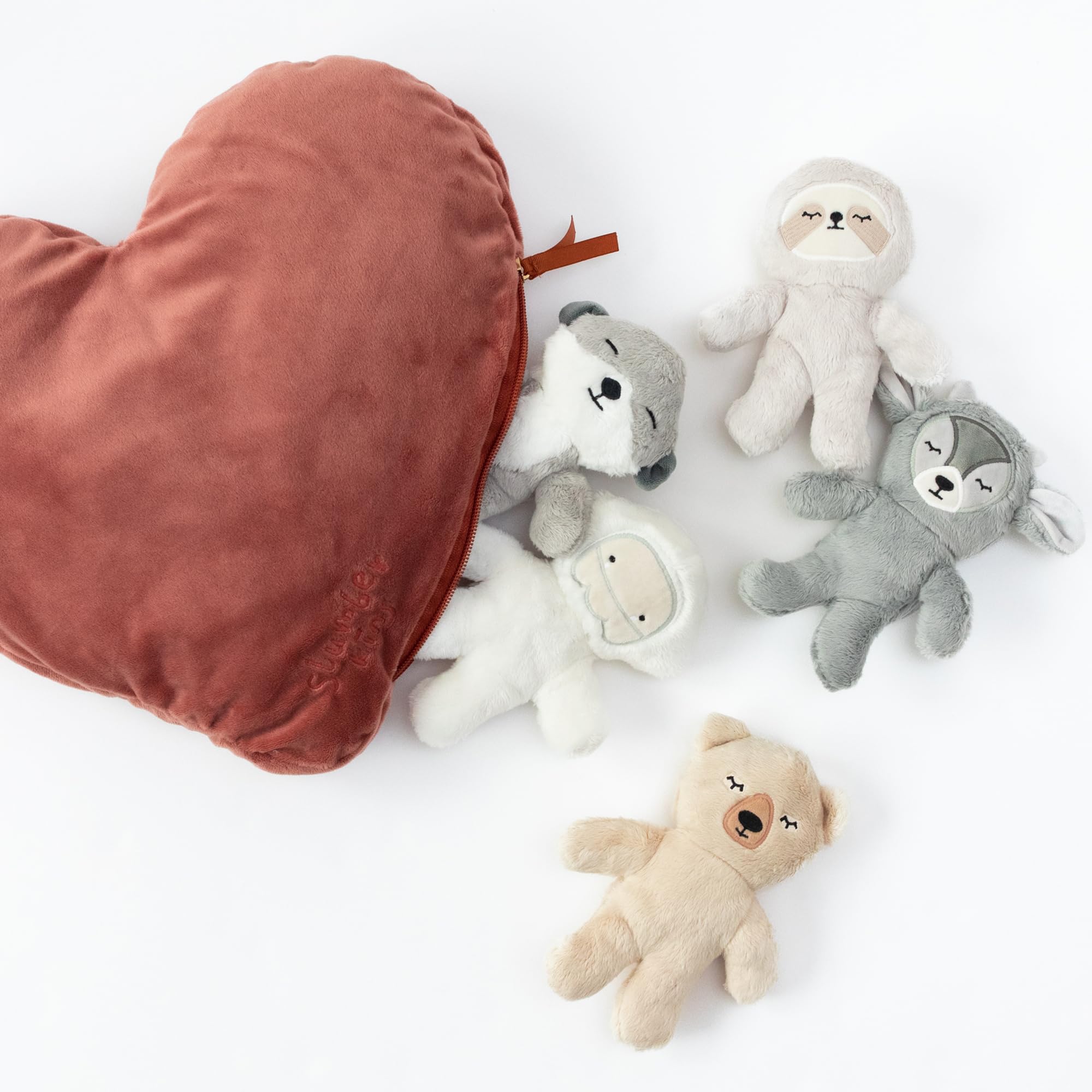 Slumberkins How to Bee Helpful Pillow Set - Includes Heart Pillow, 5 Caring Crew Minis: Honey Bear Mini, Ibex Mini, Otter Mini, Sloth Mini, Yeti Mini and How to Bee Helpful Hardcover Book