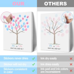 Sirjiera Baby Fingerprint Guest Book, Baby Gender Reveal Fingerprint Tree, Baby Gender Reveal Party Decorations, Baby Shower Party Game Ideas, Baby Shower for Expectant Mothers