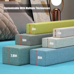 BFYYML Custom Bed Gap Filler, Mattress Gap Filler Wall Side, Thick Wedge Headboard Space Filler, High-Density 45D Sponge Removable Cover, Mattress Extender for King Queen Full Bed