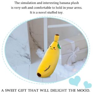 zhidiloveyou Banana Plush Pillow Stuffed Banana Plushie Cute Fruit Toy for Kids, 27.5 inch