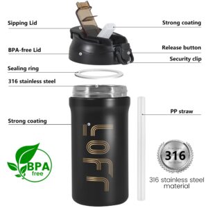 Icesip 21oz Coffee Travel Mug Spill Proof Leak Proof, Insulated Mugs Tumbler for Hot and Cold, Stainless Steel Vacuum Cups for Iced & Hot Coffee, Water, Drink, Black