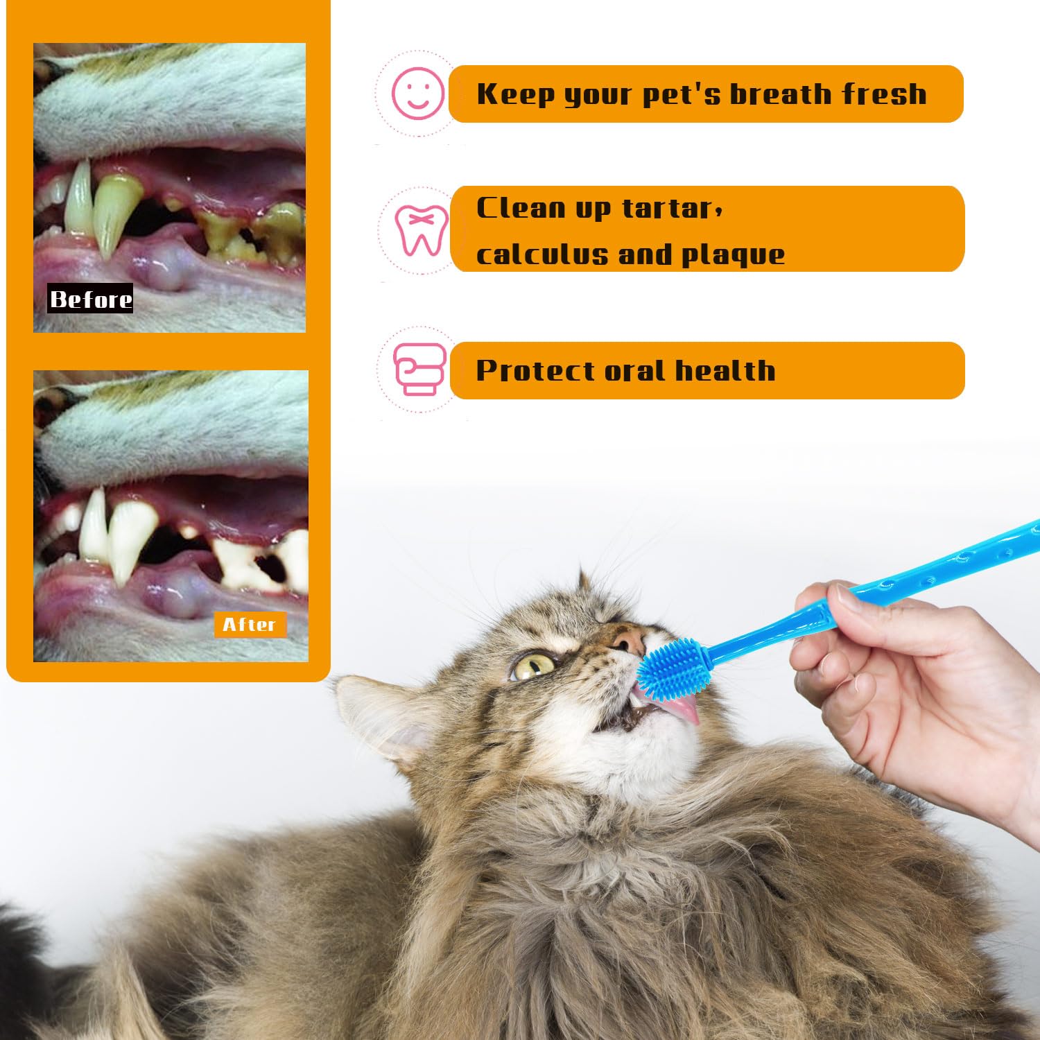 PenVinoo Dog Toothbrush Cat Toothbrush Dog Soft Toothbrush Finger Toothbrush pet Toothbrush Small to Large Dogs & Large Cats