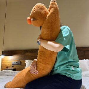 Hofun4U Capybara Plush Pillow, Capybara Stuffed Animal with Persimmon Plush, Capybara Plush Long Body Pillow (35 inch)