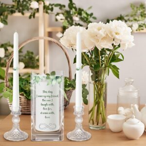 FoldTier Unity Candles with Candle Holder for Wedding Ceremony Unity Wedding Candles Set Catholic Religious Wedding Accessories Large Decorative Glass Candle Holder Taper Candles for Church Wedding