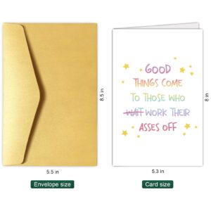 Funny Congratulations on Promotion Card, New Job Card, Graduation Card, New House Card, Inspirational Work Hard Card, Good Things Come Card