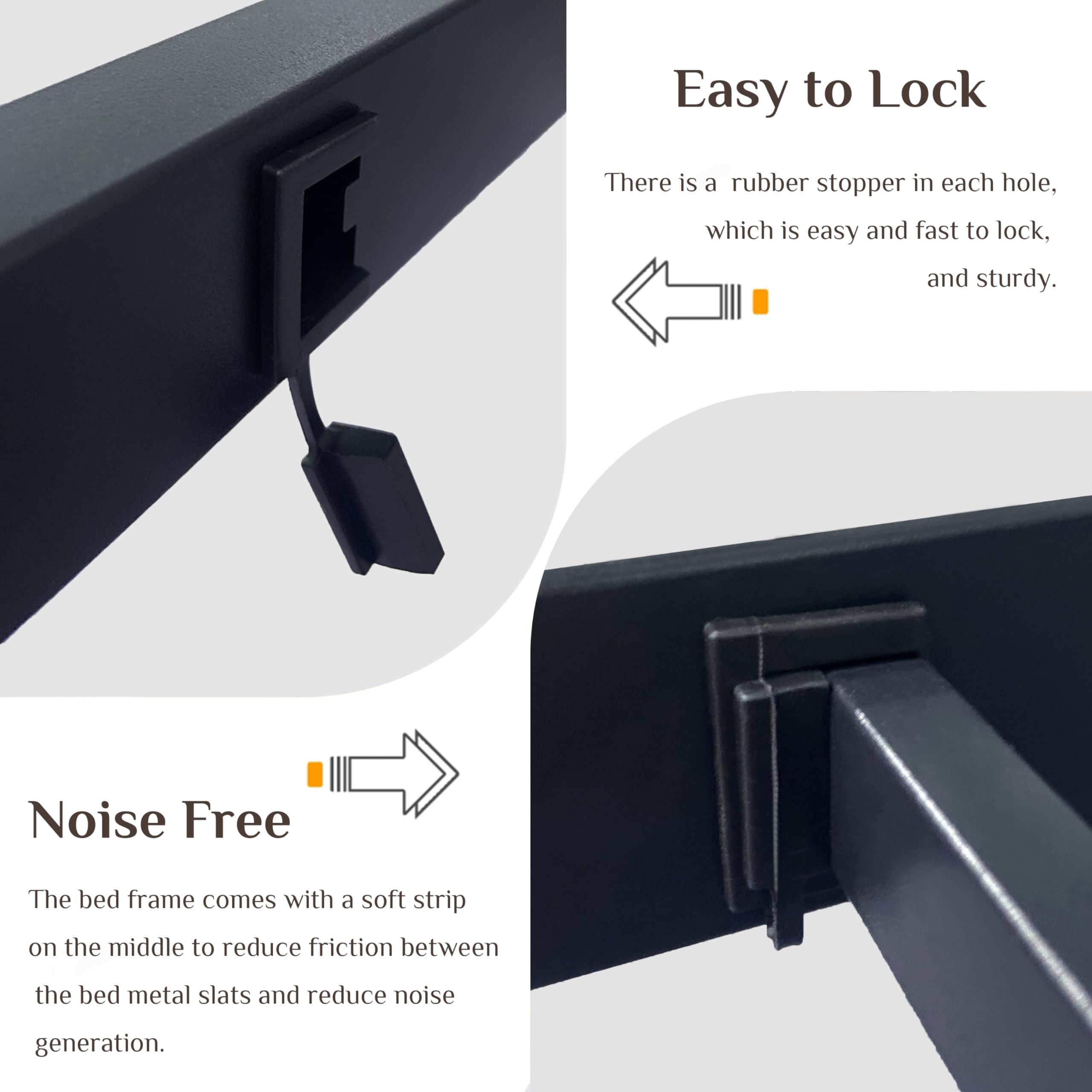 DALISK Twin Size Platform Bed Frame with Upholstered Headboard, USB Ports Charging Station, No Box Spring Needed, Strong Support & Noise Free, Easy Assembly