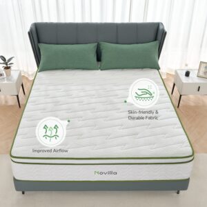 Novilla Twin Size Mattress 12 Inch Hybrid Mattress with Gel Memory Foam & Pocketed Coil for Pressure Relief & Motion Isolation Medium Soft Twin Bed Mattress in a Box Amenity