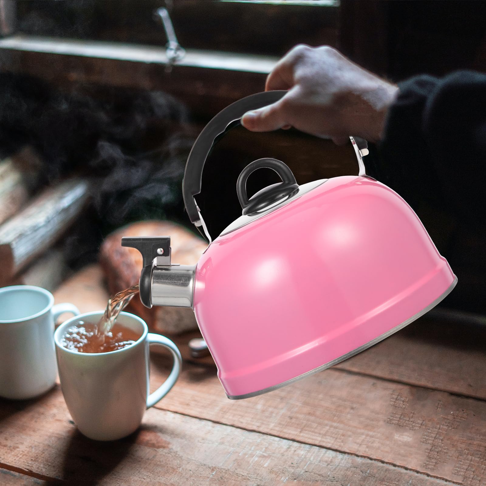 MAGICLULU Buzzing Kettle Heating Pot Whistling Teapot Whistling Water Kettle Teapot for Stovetop Mini Tea Kettle Tea Kettle Top Chinese Teapot Sound Pot Spherical Stainless Steel 7.9 x 7.3Inch