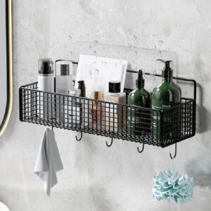 YCZARD 14 Pcs Corner Shower Caddy Strong Adhesive Sticker Hooks for Bathroom Shelf, No Drilling Sticky Wall Caddy Hooks for Bathroom Kitchen Shower Caddy Corner Shelf (Single/Double Hook)