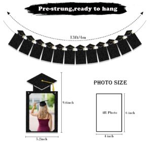 Tinbax Graduation Decorations Class of 2024 Party Supplies - Congrats Grad Banner and Grade Graduation Photo Banner (Pre-Strung)