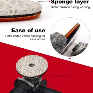 Casaverde 3 Step Diamond Polishing Pads 4 Inch Dry or Wet for Granite Marble