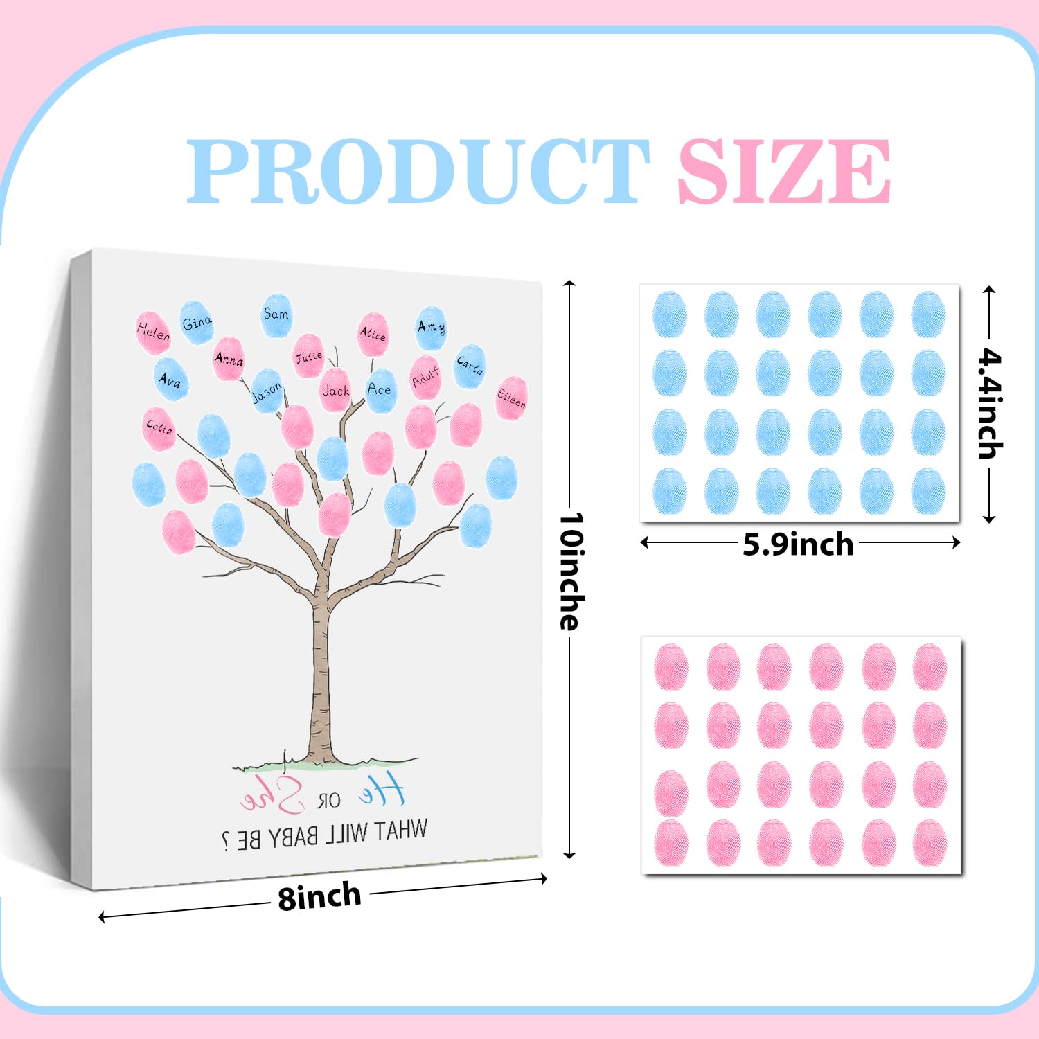 Sirjiera Baby Fingerprint Guest Book, Baby Gender Reveal Fingerprint Tree, Baby Gender Reveal Party Decorations, Baby Shower Party Game Ideas, Baby Shower for Expectant Mothers