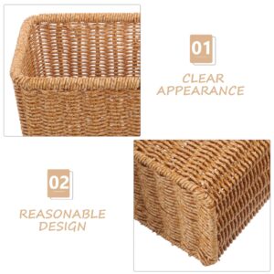 Ciieeo Wicker Trash Can Slim Woven Trash Basket Wastepaper Basket Narrow Garbage Bin Rubbish Can Storage for Dorm Laundry Bathroom Bedroom Kitchen