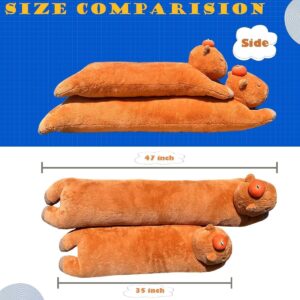 Hofun4U Capybara Plush Pillow, Capybara Stuffed Animal with Persimmon Plush, Capybara Plush Long Body Pillow (35 inch)