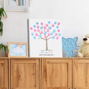 Sirjiera Baby Fingerprint Guest Book, Baby Gender Reveal Fingerprint Tree, Baby Gender Reveal Party Decorations, Baby Shower Party Game Ideas, Baby Shower for Expectant Mothers