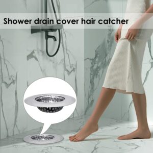 Huntonry Small Bathroom Sink Strainer, Small Drain Hair Catcher for Shower Bath Tub Laundry Sink, Stainless Steel Drain Basket, 2.90" Top / 1.50" Basket and 2.12" Top / 1.15" Basket, 2-Pack