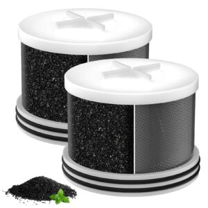 makefit shower head activated carbon filter replacement cartridge for makefit filtered shower head - h5h117 (2-pack)