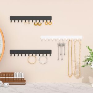 Josmimic Necklace Holder Hanging Jewelry Organizer - Jewelry Organizer for Necklace, Self-Adhesive Necklace Organizer, Wall Jewelry Organizer,2 PCS, Black