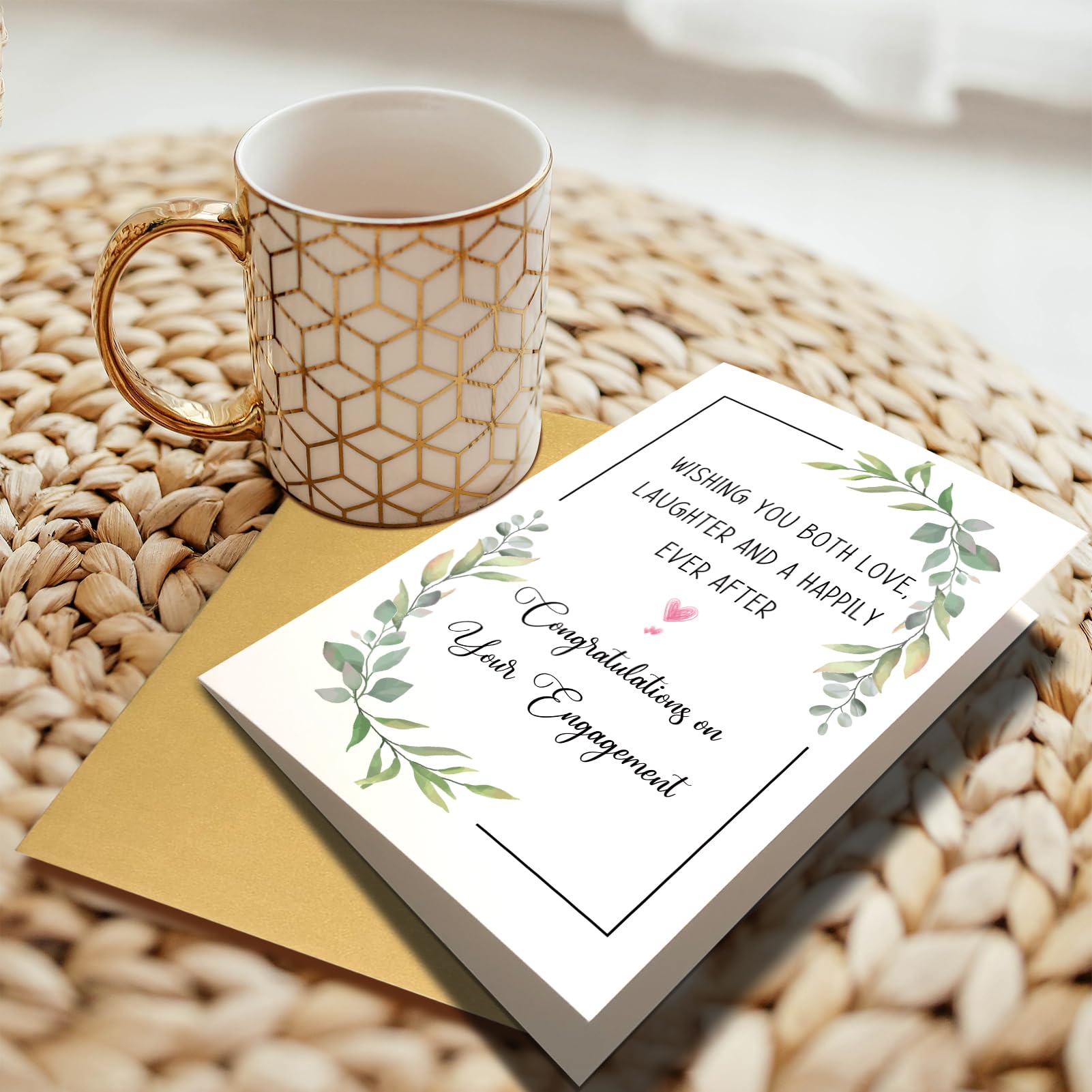 Chenive Engagement Card for Couples, Engaged Card for Her Him, Congratulations on Your Engagement Card, Wishing You Both Love Laughter And A Happily Ever After