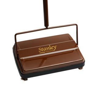 stanley home products electrostatic carpet & floor sweeper - heavy duty lightweight floor cleaner - suitable for smooth floors and low pile rugs & carpeting no electricity needed (brown)