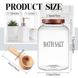 SiliFine 2 Sets 74 oz Large Bath Salt Container with Wooden Scoop for Bath Salt Glass Bath Salt Jar with Airtight Lid Storage Canister for Bath Salt, Food, Flour, Sugar, Cookie, Kitchen