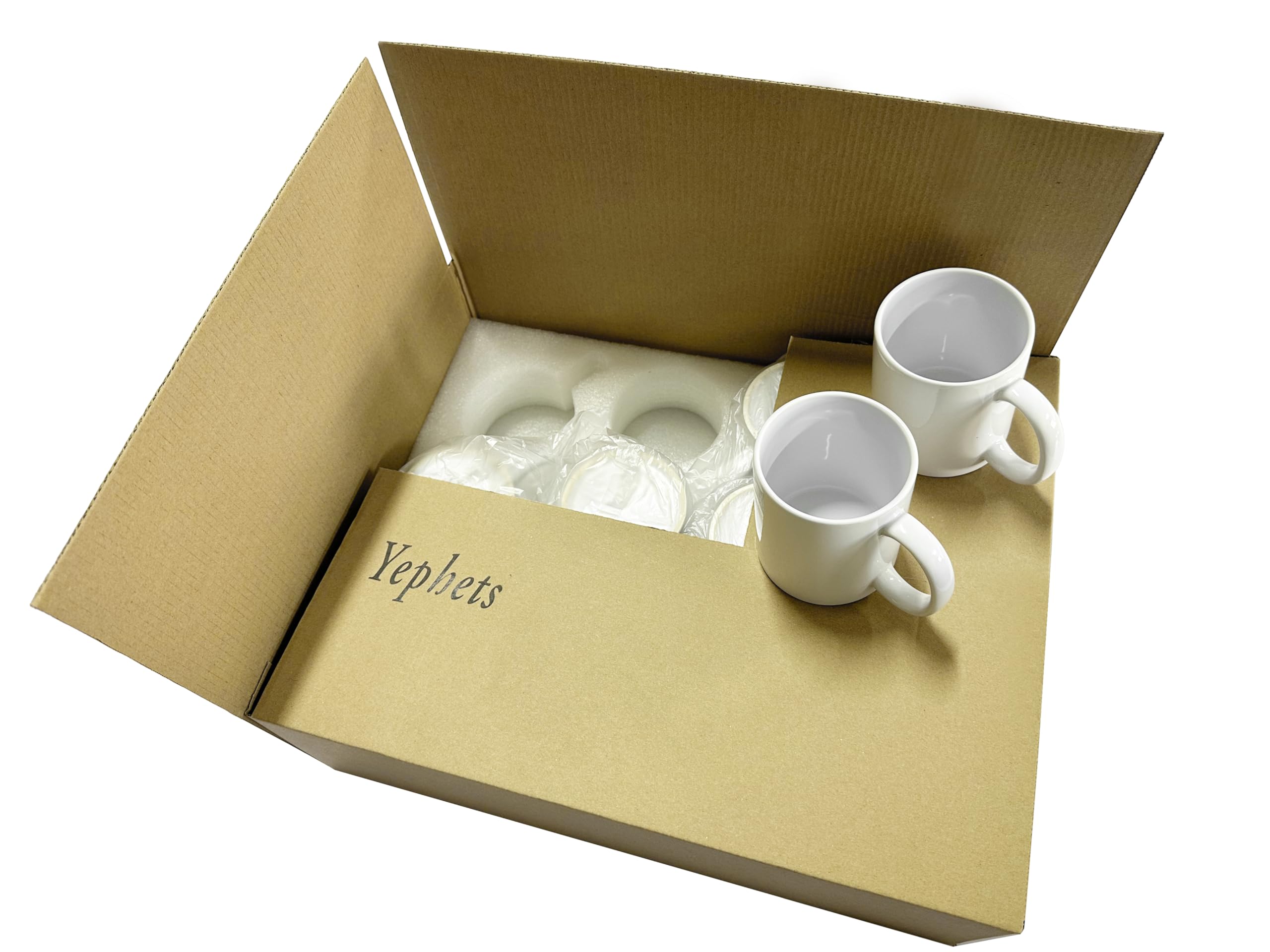 Yephets Sublimation Mugs, 12Pcs Coffee Mugs Blank White Ceramic Coffee Mug Set Sublimation Cups 11 oz Christmas Coffee Mug for Hot Chocolate Latte Tea Milk DIY Products