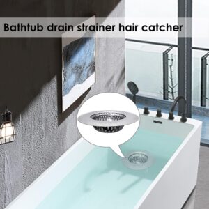 Huntonry Small Bathroom Sink Strainer, Small Drain Hair Catcher for Shower Bath Tub Laundry Sink, Stainless Steel Drain Basket, 2.90" Top / 1.50" Basket and 2.12" Top / 1.15" Basket, 2-Pack