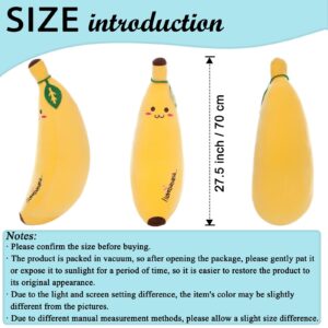 zhidiloveyou Banana Plush Pillow Stuffed Banana Plushie Cute Fruit Toy for Kids, 27.5 inch