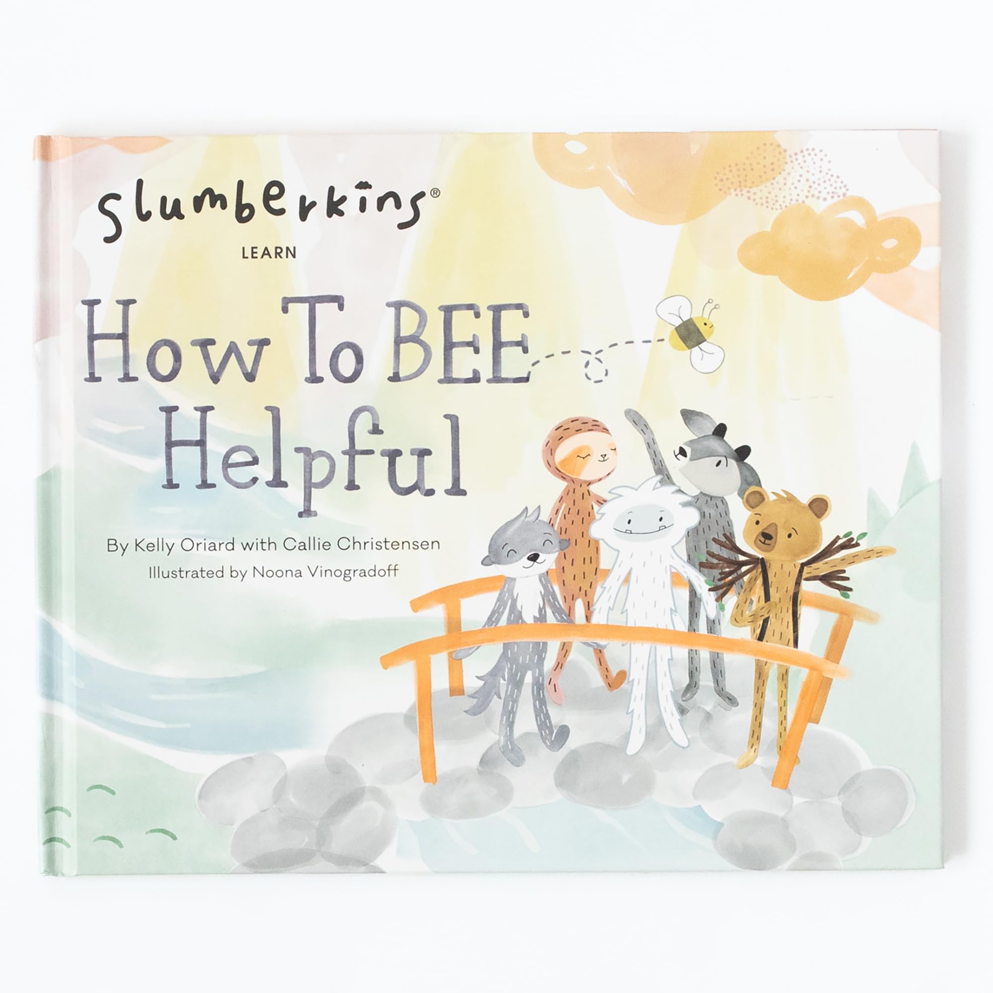 Slumberkins How to Bee Helpful Pillow Set - Includes Heart Pillow, 5 Caring Crew Minis: Honey Bear Mini, Ibex Mini, Otter Mini, Sloth Mini, Yeti Mini and How to Bee Helpful Hardcover Book