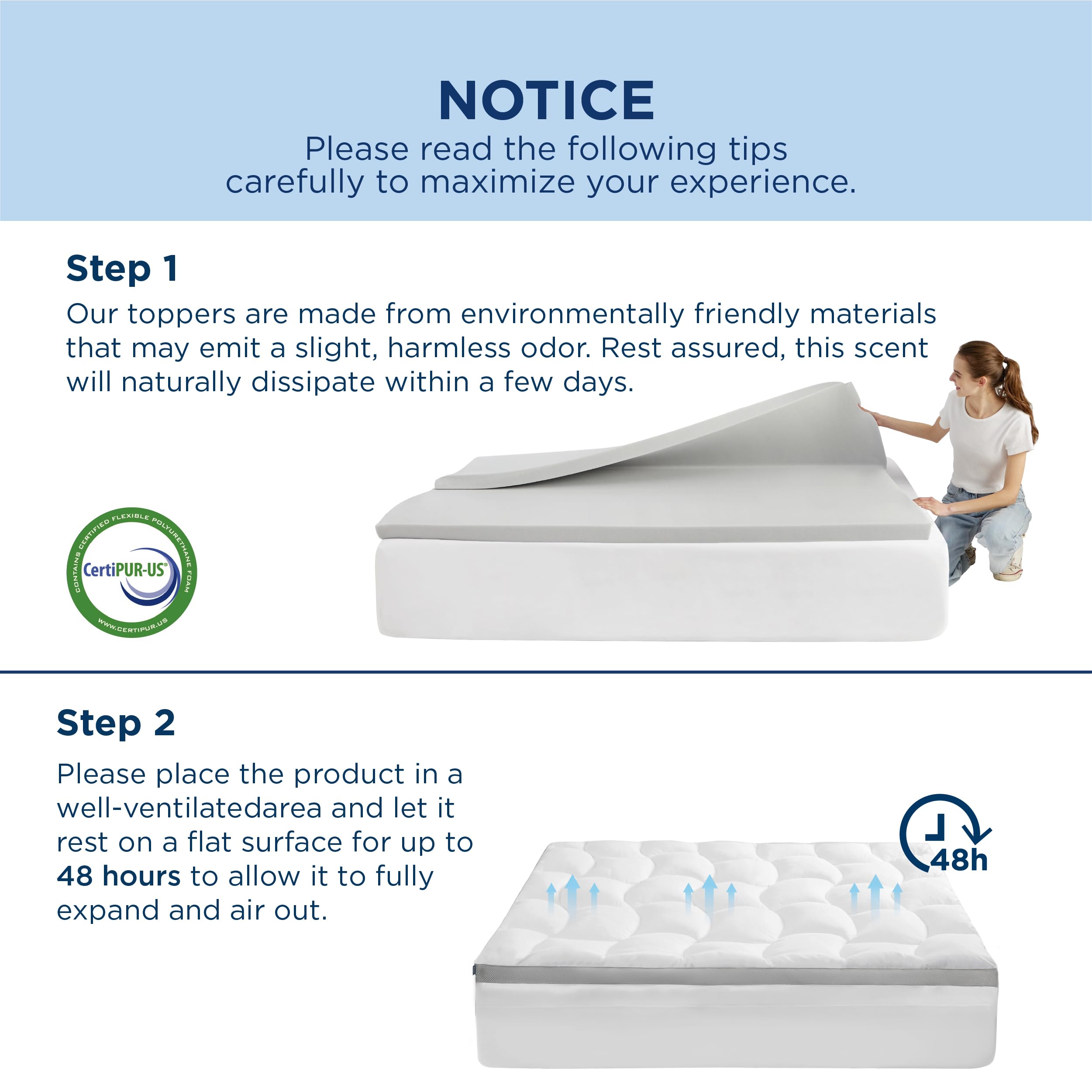 Bedsure 4.5 Inch Memory Foam Mattress Topper Queen Size, Dual Layer 2.5 Inch Gel Memory Foam & 2 Inch Waterproof Pillow Top Cooling Mattress Pad, Deep Pocket Fits 8"-21" Mattresses, Medium Support