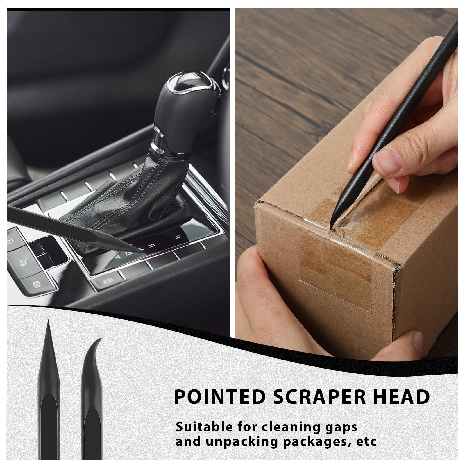 6 Pcs Plastic Scraper Tool For Tight Spaces, Non-Scratch Kitchen Scraper Cleaning Pen Carbon Fiber Plastic Scraper Multipurpose Label Scraper For Remove Stickers Labels Stains Food Dirt