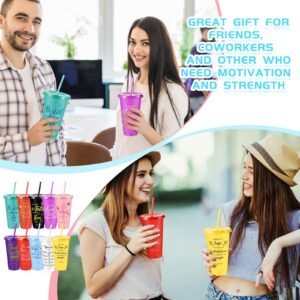 Uiifan 30 Pcs Christian Tumbler Bible Verse Plastic Tumblers with Lids and Straw 24oz Inspirational Religious Tumblers Gifts Christian Gifts for Women Birthday Christmas (Fresh Color)