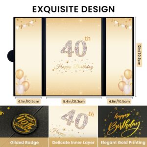 40th Black Gold Birthday Decorations for Women & Men, Creative Signature Guest Book for Her & Him, Cheers to 40 Years Old Birthday keepsake, 40th Birthday Party Supplies