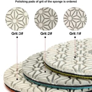 Casaverde 3 Step Diamond Polishing Pads 4 Inch Dry or Wet for Granite Marble